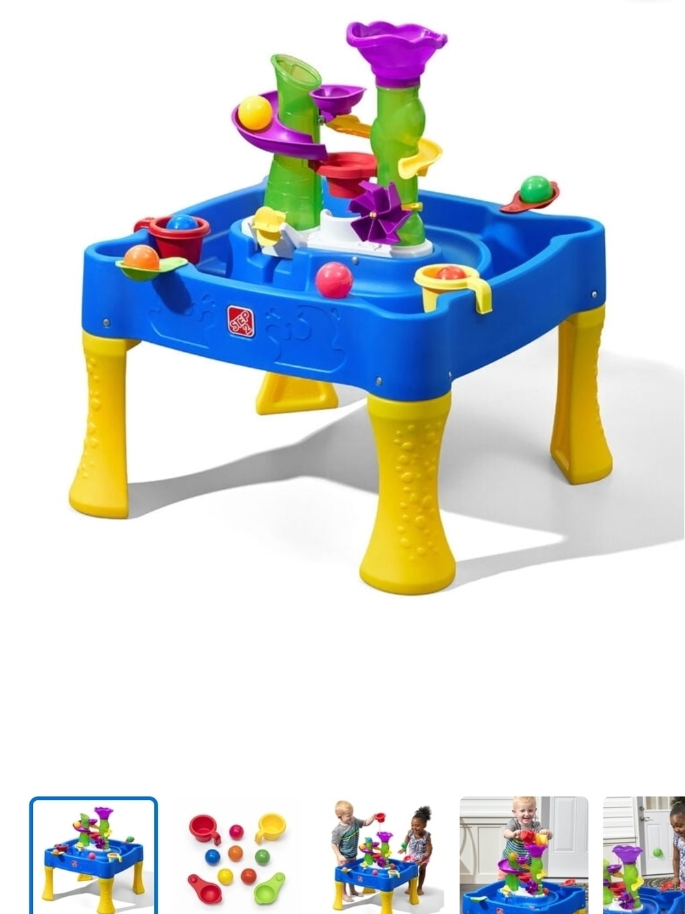 Bright Blue & Yellow Ball Drop Activity Table - Learning Toy